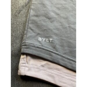 BYLT Drop Cut S/S Dual Layer LUX Gray T-Shirt Mens‎ Large Short Sleeve